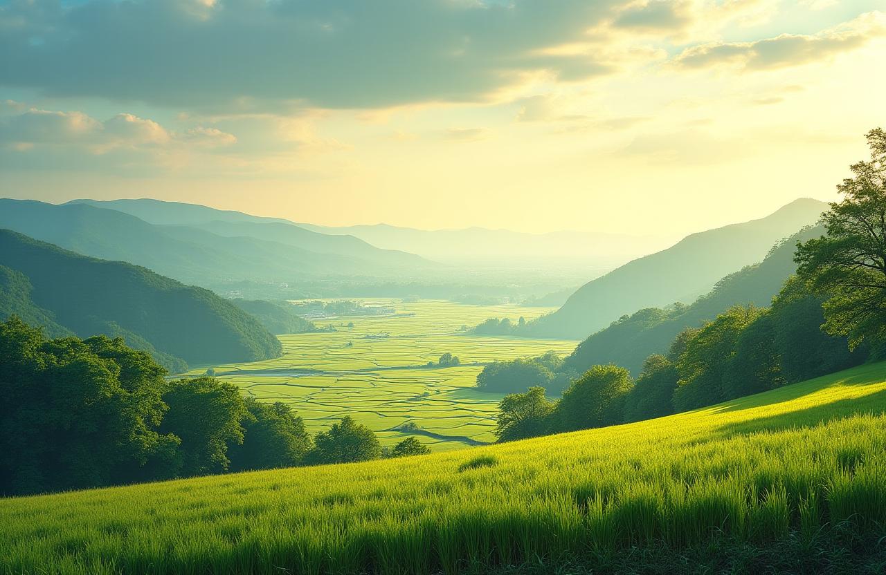 日本の四季を象徴する美しい田園風景
